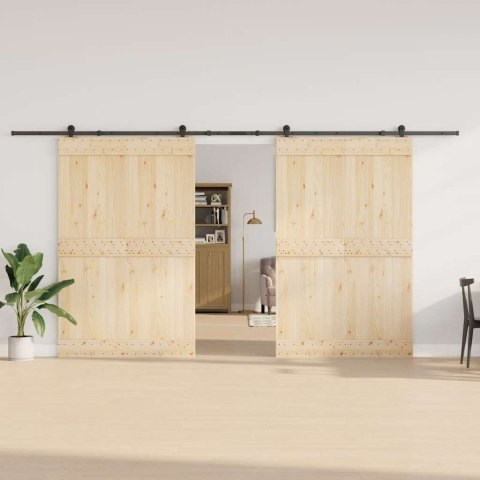 VidaXL System do montażu drzwi przesuwnych, 305 cm, stal, czarny