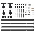 VidaXL System do montażu drzwi przesuwnych, 305 cm, stal, czarny
