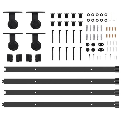 VidaXL System do montażu drzwi przesuwnych, 305 cm, stal, czarny