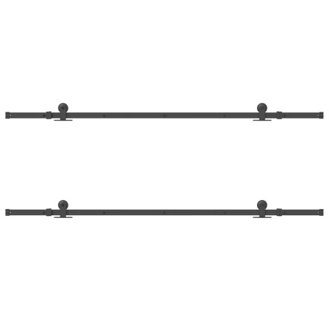 VidaXL System do montażu drzwi przesuwnych, 305 cm, stal, czarny