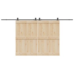 VidaXL System do montażu drzwi przesuwnych, 305 cm, stal, czarny