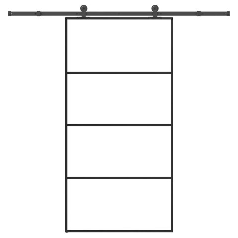 VidaXL Drzwi przesuwne a akcesoriami, 102,5x205 cm, ESG i aluminium