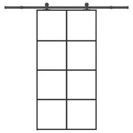 VidaXL Drzwi przesuwne a akcesoriami, 102,5x205 cm, ESG i aluminium