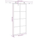 VidaXL Drzwi przesuwne a akcesoriami, 102,5x205 cm, ESG i aluminium