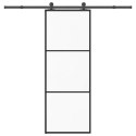 VidaXL Drzwi przesuwne z osprzętem, szkło ESG i aluminium, 76x205 cm