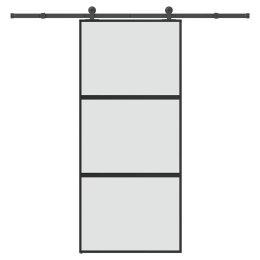 VidaXL Drzwi przesuwne z zestawem okuć Szkło hartowane i aluminium
