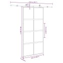 VidaXL Drzwi przesuwne z osprzętem, 102,5x205 cm, szkło i aluminium