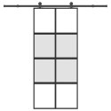 VidaXL Drzwi przesuwne z osprzętem, 90x205 cm, szkło i aluminium