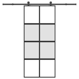 VidaXL Drzwi przesuwne z osprzętem, 90x205 cm, szkło i aluminium