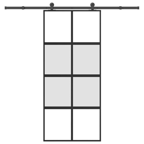 VidaXL Drzwi przesuwne z osprzętem, 90x205 cm, szkło i aluminium