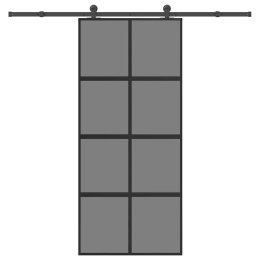 VidaXL Drzwi przesuwne z osprzętem, 90x205 cm, szkło i aluminium