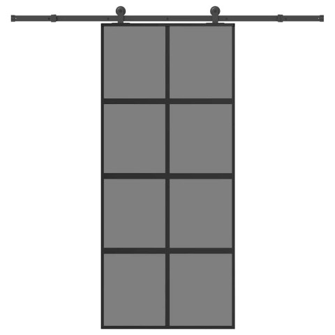 VidaXL Drzwi przesuwne z osprzętem, 90x205 cm, szkło i aluminium