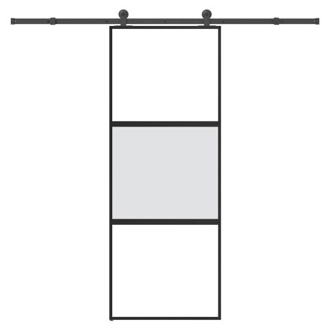 VidaXL Drzwi przesuwne z zestawem okuć Szkło hartowane i aluminium