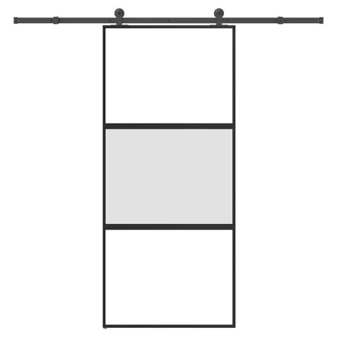 VidaXL Drzwi przesuwne z zestawem okuć Szkło hartowane i aluminium