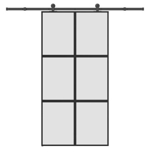 VidaXL Drzwi przesuwne z zestawem okuć Szkło hartowane i aluminium