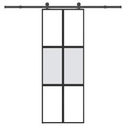 VidaXL Drzwi przesuwne z zestawem okuć Szkło hartowane i aluminium