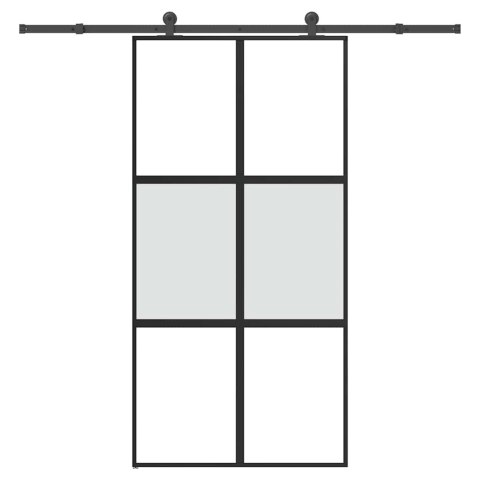 VidaXL Drzwi przesuwne z zestawem okuć Szkło hartowane i aluminium