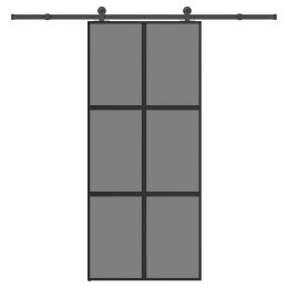 VidaXL Drzwi przesuwne z zestawem okuć Szkło hartowane i aluminium