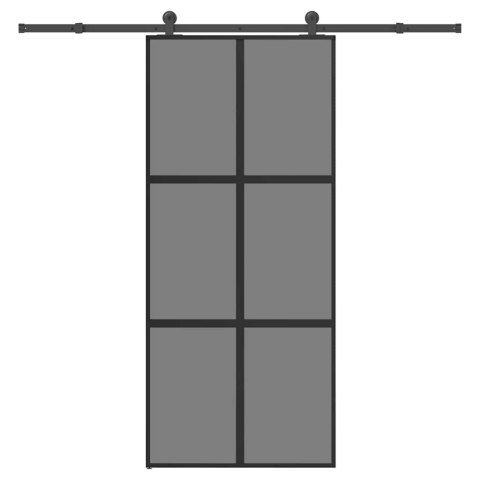 VidaXL Drzwi przesuwne z zestawem okuć Szkło hartowane i aluminium