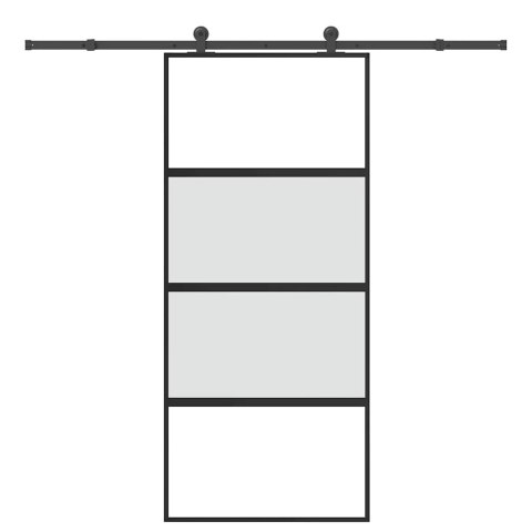 VidaXL Drzwi przesuwne z zestawem okuć Szkło hartowane i aluminium