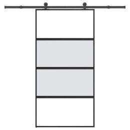 VidaXL Drzwi przesuwne z zestawem okuć Szkło hartowane i aluminium