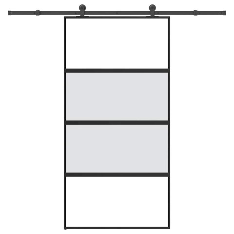 VidaXL Drzwi przesuwne z zestawem okuć Szkło hartowane i aluminium