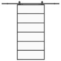 VidaXL Drzwi przesuwne z zestawem okuć czarne 102x205 cm ESG szkło