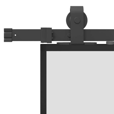 VidaXL Drzwi przesuwne z zestawem okuć czarne 102,5x205 cm ESG szkło