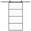 VidaXL Drzwi przesuwne z zestawem okuć czarne 102,5x205 cm ESG szkło