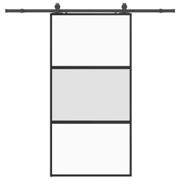 VidaXL Drzwi przesuwne z zestawem okuć czarne 102,5x205 cm