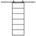 VidaXL Drzwi przesuwne z zestawem okuć czarne 76x205 cm ESG szkło