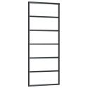 VidaXL Drzwi przesuwne z zestawem okuć czarne 76x205 cm ESG szkło