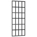 VidaXL Drzwi przesuwne z zestawem okuć czarne 76x205 cm ESG szkło