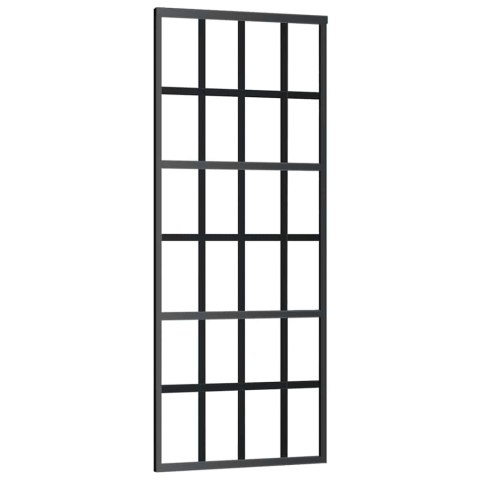 VidaXL Drzwi przesuwne z zestawem okuć czarne 76x205 cm ESG szkło