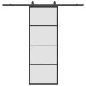 VidaXL Drzwi przesuwne z zestawem okuć czarne 76x205 cm ESG szkło