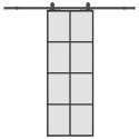 VidaXL Drzwi przesuwne z zestawem okuć czarne 76x205 cm ESG szkło