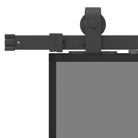 VidaXL Drzwi przesuwne z zestawem okuć czarne 102,5x205 cm