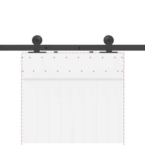 VidaXL System do montażu drzwi przesuwnych, 213,5 cm, stal, czarny