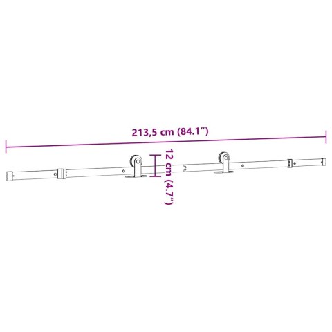 VidaXL System do montażu drzwi przesuwnych, 213,5 cm, stal, czarny