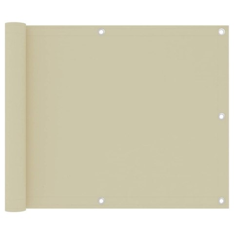 VidaXL Parawan balkonowy, kremowy, 75x300 cm, tkanina Oxford