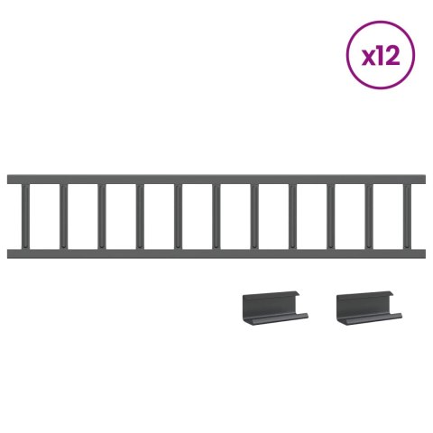 VidaXL Stróż śniegu na dachu Antracyt 1200 x 2,5 x 20 cm Stal