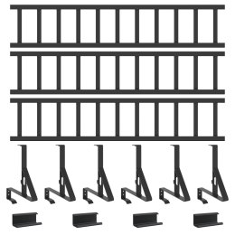 VidaXL Stróż śniegu na dachu Czarny 300 x 29,5 x 34,5 cm Stal