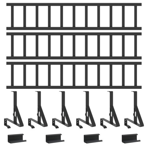 VidaXL Stróż śniegu na dachu Czarny 300 x 29,5 x 34,5 cm Stal