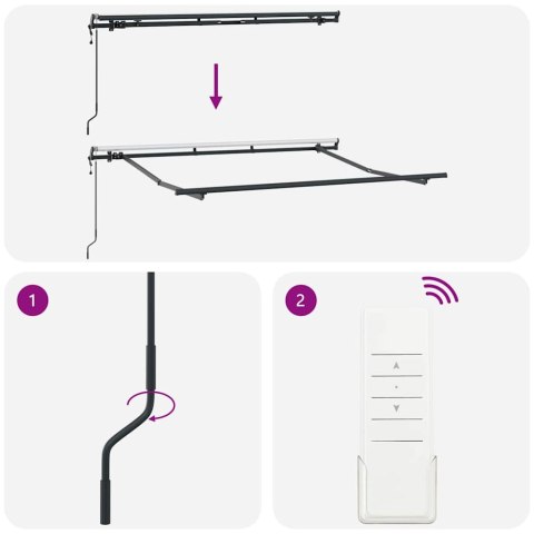 MARKIZA ZWIJANA ANTRACYT 300X200CM TKANINA