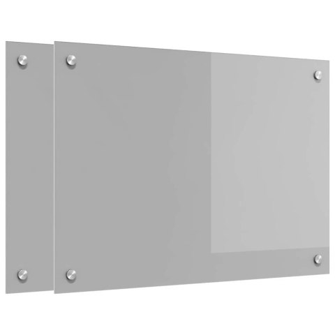 VidaXL Przód kuchenny 2 pcs Jasnoszary 70 x 50 cm szkło hartowane