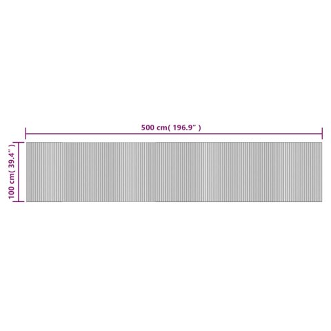 VidaXL Dywan prostokątny, brązowy, 100x500 cm, bambusowy