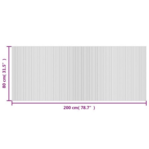 DYWAN PROSTOKĄTNY BRĄZOWY 80X200CM BAMBUSOWY