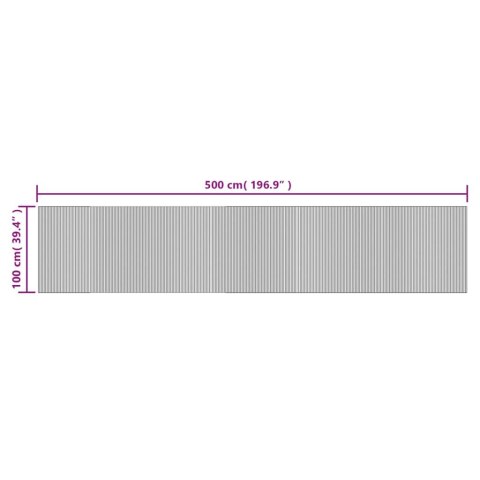 DYWAN PROSTOKĄTNY JASNY NATURALNY 100X500CM BAMBUSOWY