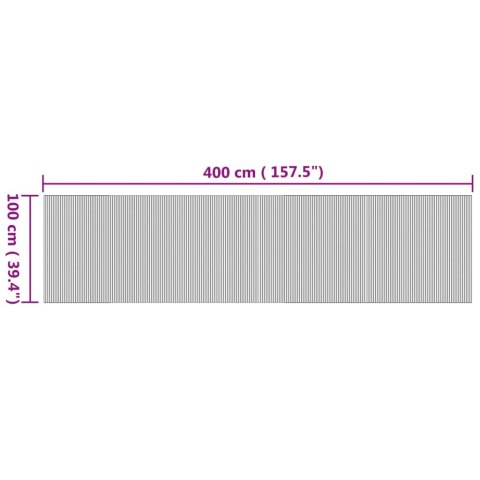 VidaXL Dywan prostokątny, naturalny, 100x400 cm, bambusowy