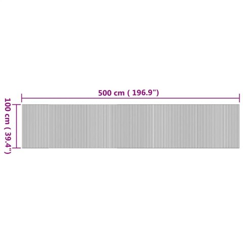 VidaXL Dywan prostokątny, naturalny, 100x500 cm, bambusowy